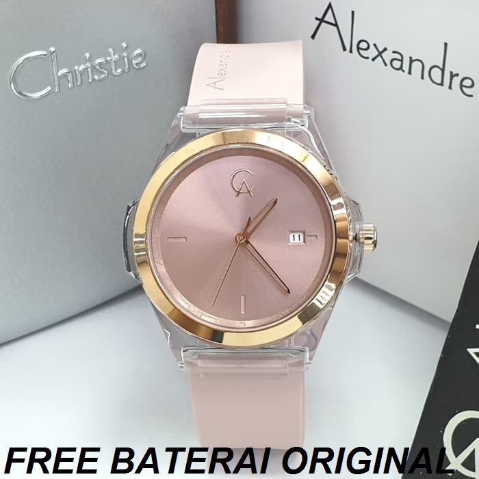 JAM TANGAN WANITA ALEXANDRE CHRISTIE AC 2809 RUBBER ORIGINAL GARANSI RESMI 1 TAHUN