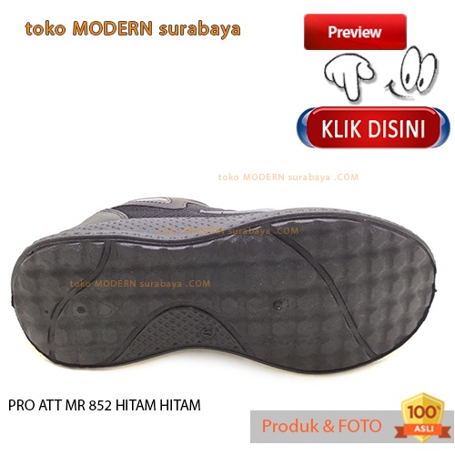 Sepatu sekolah anak sepatu sneaker tali PRO ATT MR 852 HITAM HITAM