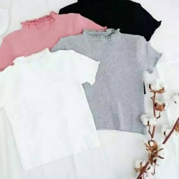DIM-257 T-shirt rajut kriwil baju rajut wanita kaos rajut wanita baju rajut ketat ..!