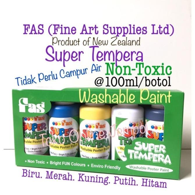 

Washable Finger Paint 5 Warna Cat Non Toxic Fas Super Tempera Atk942Fs