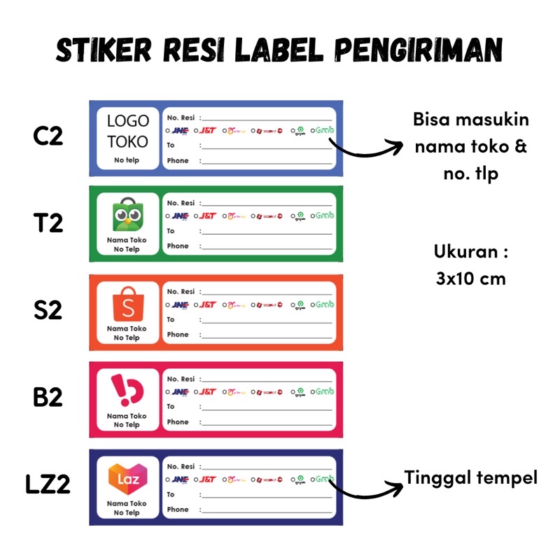 

Stiker Label Resi Pengiriman Olshop Custom - Sticker Shipping Label