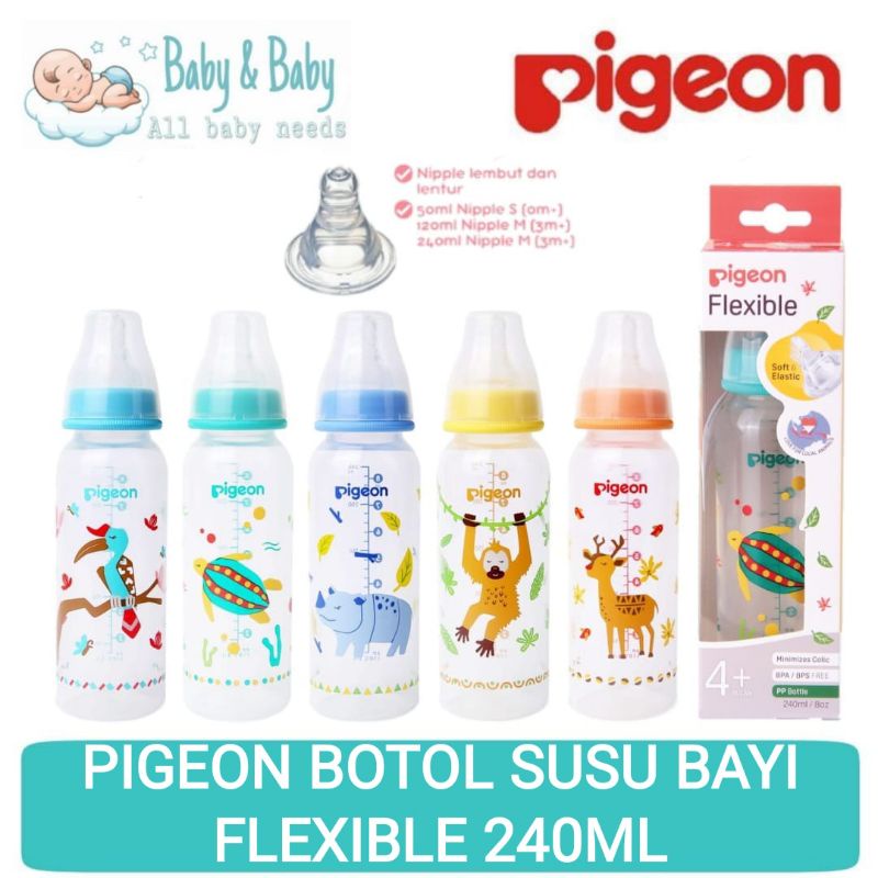 PIGEON Bottle PP RP Flexible 240ml - Botol Susu Bayi Flexible