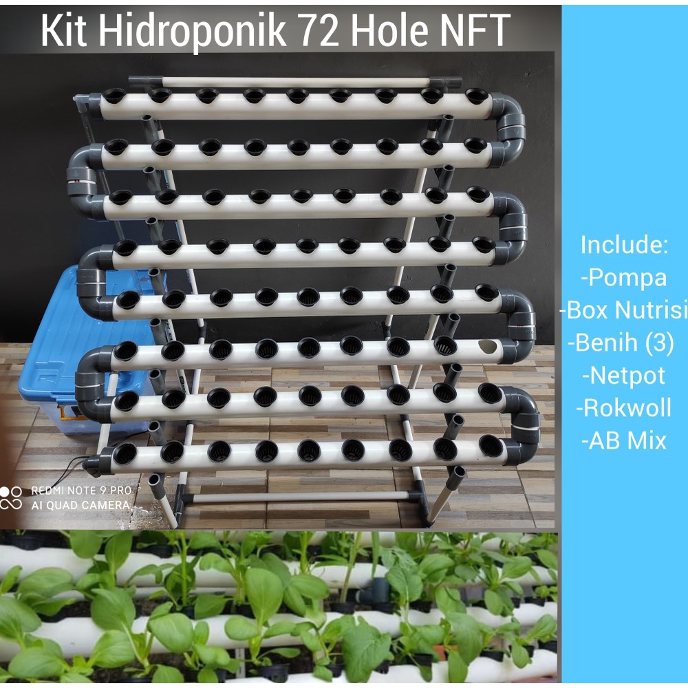 Kit Set Hidroponik 72 NFT