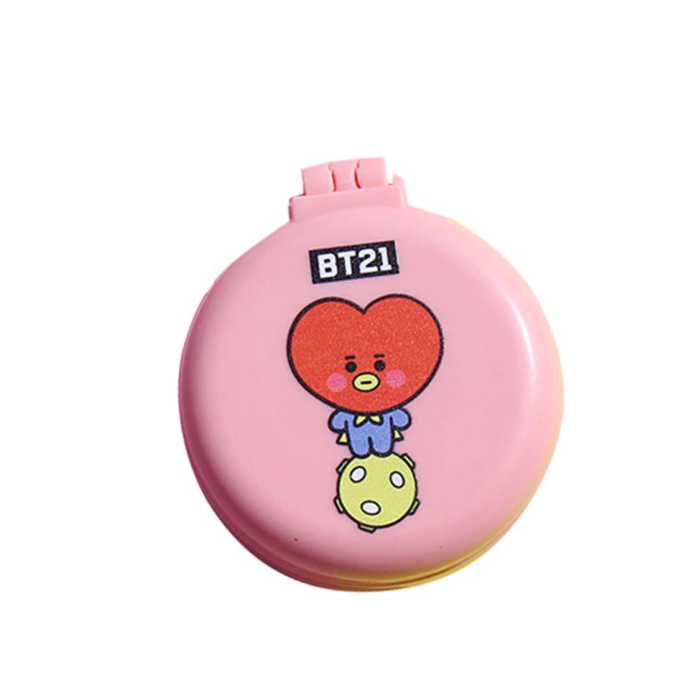 Lanfy Cermin Sisir Bulat Portable Lucu Travel Bangtan Boys Kartun Styling Tool