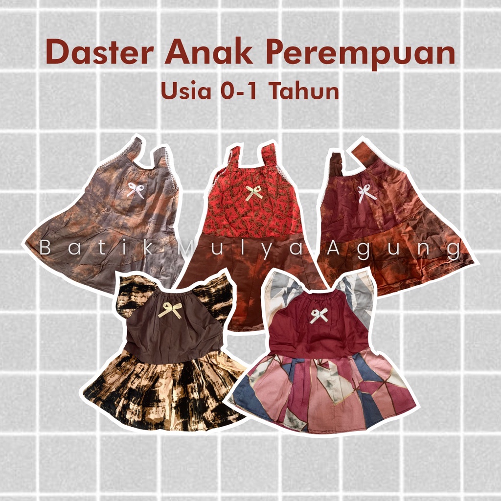 Daster Anak Perempuan - Dress Anak - Daster Anak / Bayi Usia 0-1 Tahun - Batik Mulya Agung