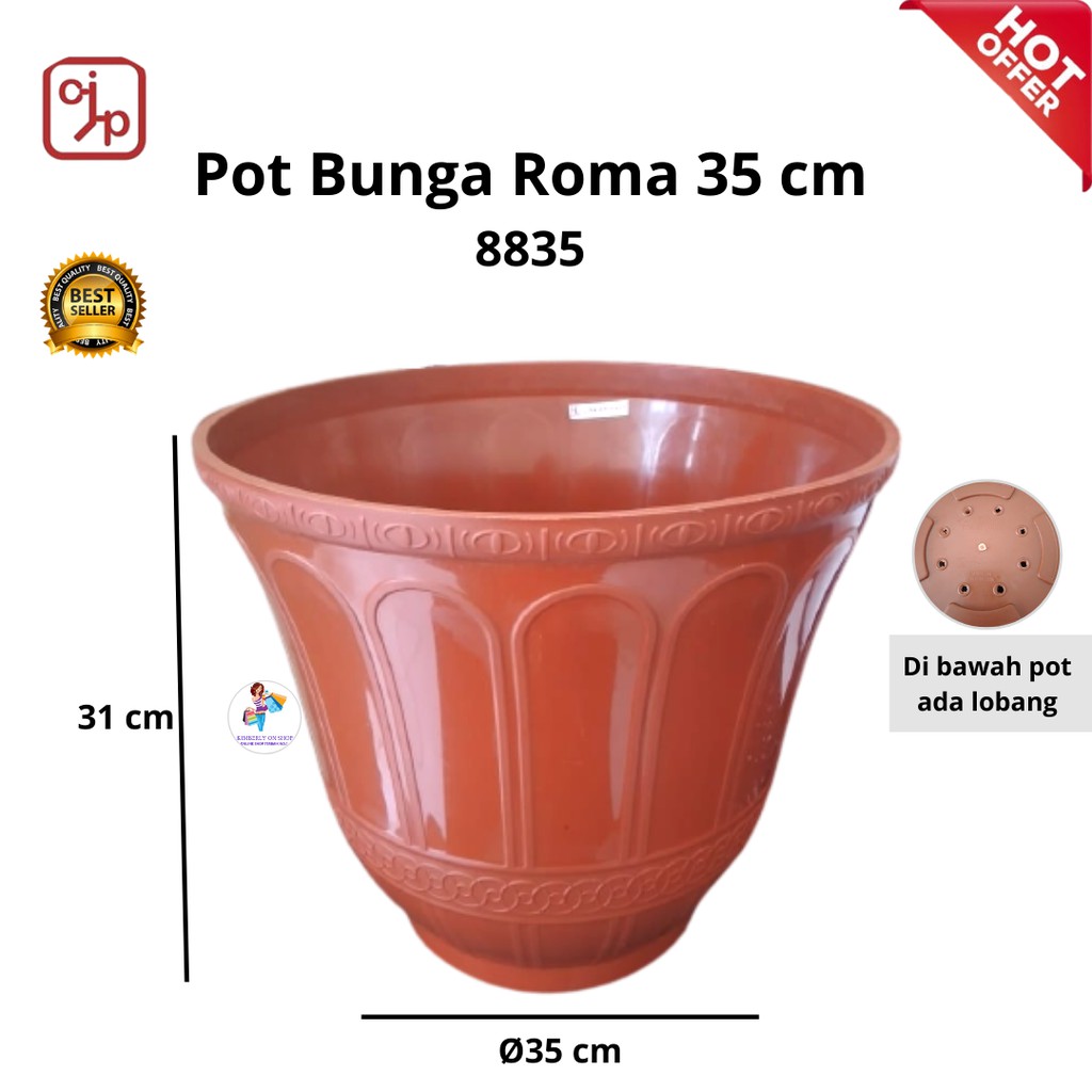 CJP Pot Bunga Roma 35 cm Merah Bata 8835