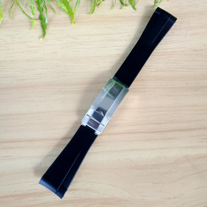 seiko mod strap rubber b glidelock buckle 20mm black silver