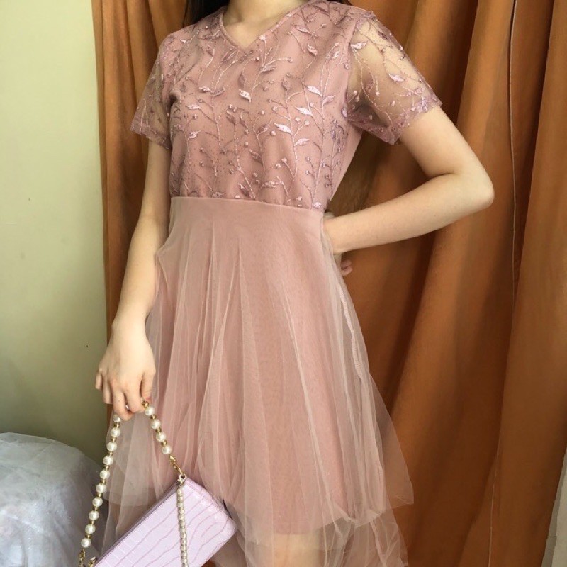 mini dress kondangan brokat tile mewah by raisa collection