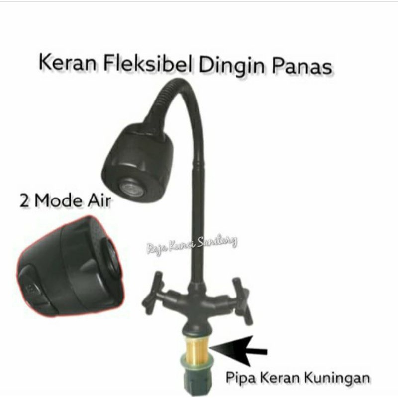 Kran Sink Flexibel Panas Dingin Hitam Black/Kran Cuci Piring Panas Dingin Hitam Black