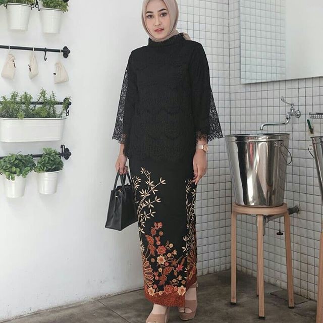 SET KEBAYA BROKAT LINEN SET ROK BATIK DOLBY FREE SELENDANG