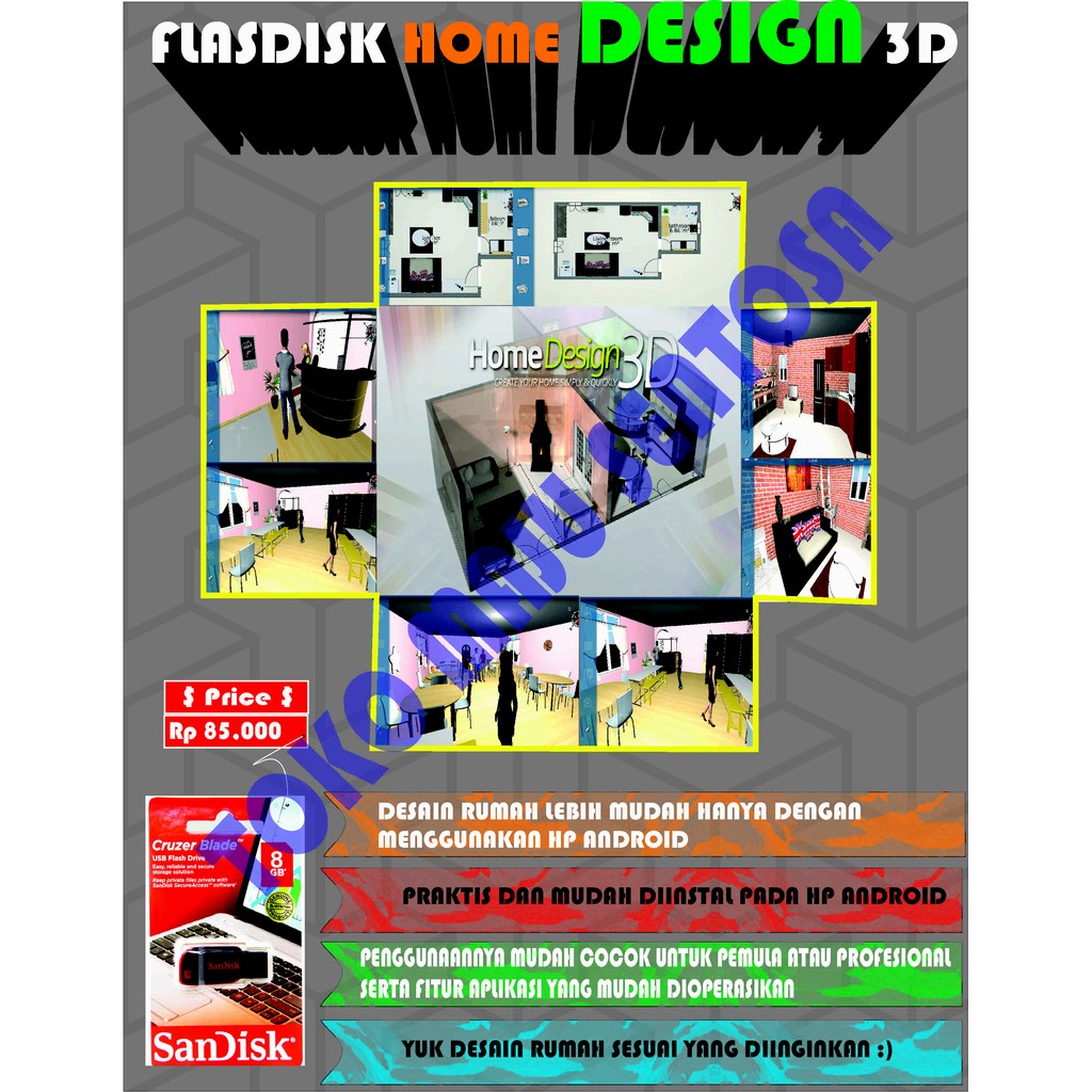 Flasdisk Aplikasi Desain Rumah Home Design 3d Shopee Indonesia
