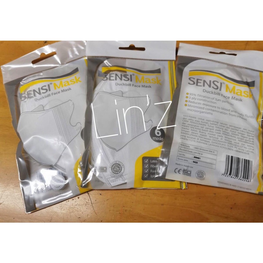 Masker Sensi Duckbill 3 Ply Sachet isi 6 Pcs Original