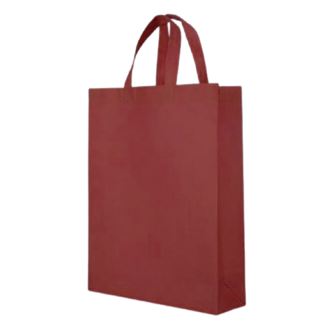 Tas Spunbond Tali 30x40x10 Handle Box / Kotak Goodie Bag Untuk Kantong Belanja Lipat, Sembako, Souveir Ulang tahun / Pernikahan / Hajatan / Pernikahan / Tasyakuran / Syukuran Polos Besar 30x40 Mudah di Kustom Sablon Murah-MARUN