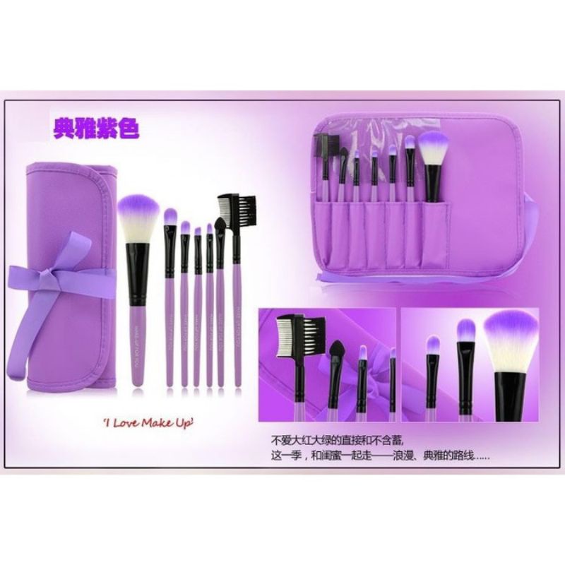 ♥️G.A.SHOP♥️ KUAS MAKE UP DOMPET ISI 7 / KUAS DOMPET SET 7IN1