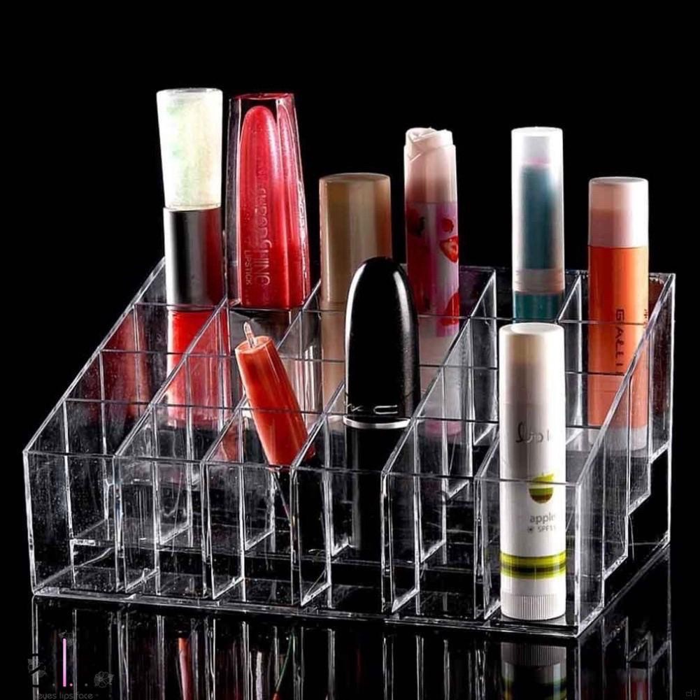 Rak Kosmetik Acrylic 24 Grid / Rak Lipstick 24 slot / Acrylic Makeup / Tempat Lipstick Kutex
