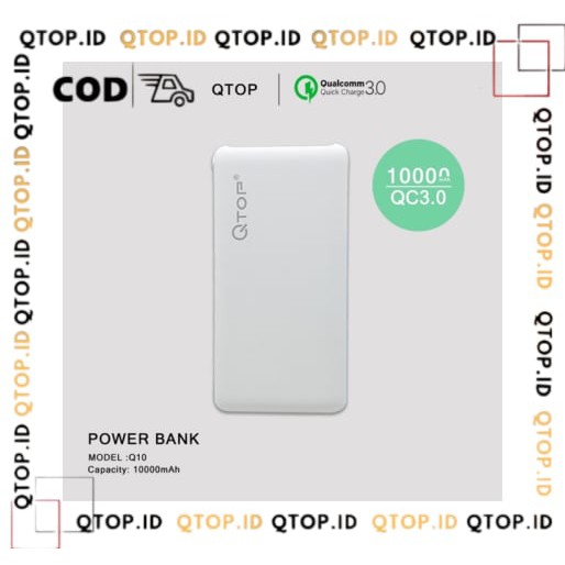 QTOP Q10 PRO 10000mAh PowerBank Quick Charge QC 3.0 + PD Real Capacity Power Bank