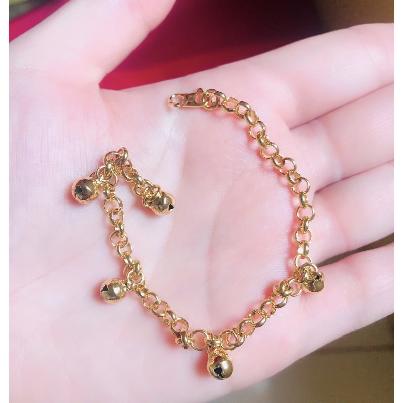 Gelang kaki anak kerincing emas 24k xuping