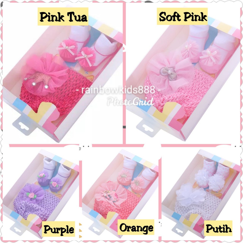 Set Kaos Kaki Kupluk Bayi Anak Perempuan / Topi Bayi Baru lahir / Kaos Kaki Newborn Perempuan