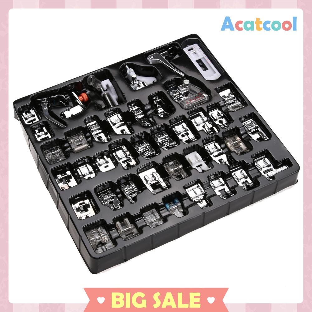 42 PCS Domestic Sewing Machine Foot Feet Snap On For Brother Singer Set