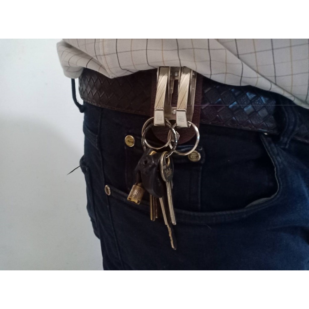 Key holder gantungan kunci di sabuk ikat pinggang pria untuk kunci mobil motor rumah kado hadiah