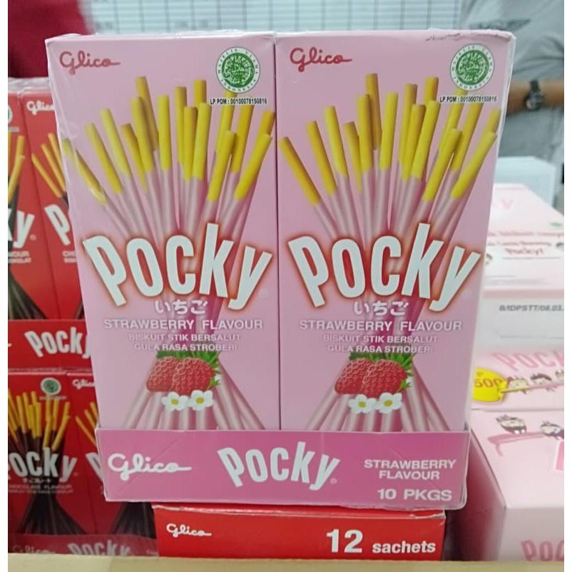 

Pocky Glico 22gram Half Size Pack Box Strawberry / Cokelat