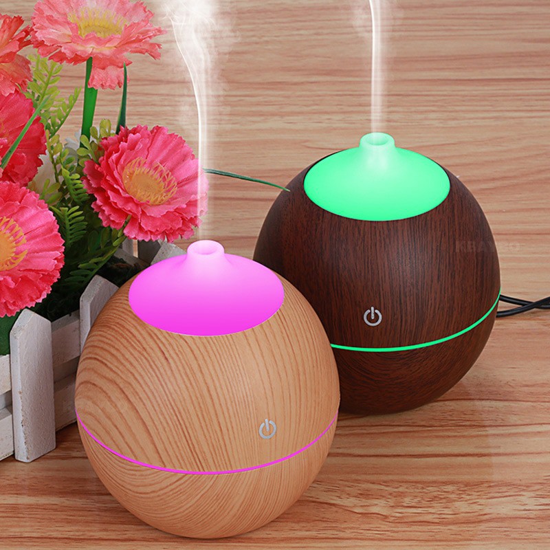 Air Humidifier Diffuser KH120B Aromatherapy Coconut Design Motif Kayu Wooden Dark Wood 130ml jnp