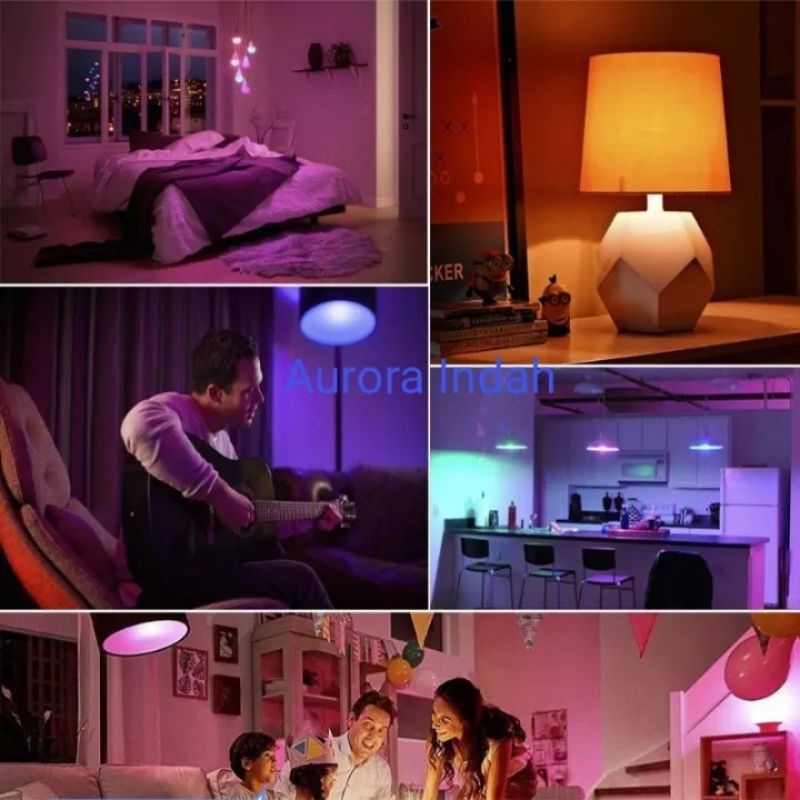 Lampu Bohlam 7W-10W LED RGB Berubah Warna Warni Remote control original lampu Hias Warna Warni Lampu Kamar tidur