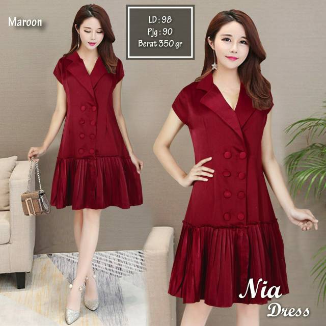 MEGASARI , GAUN PENDEK POLOS DRESS