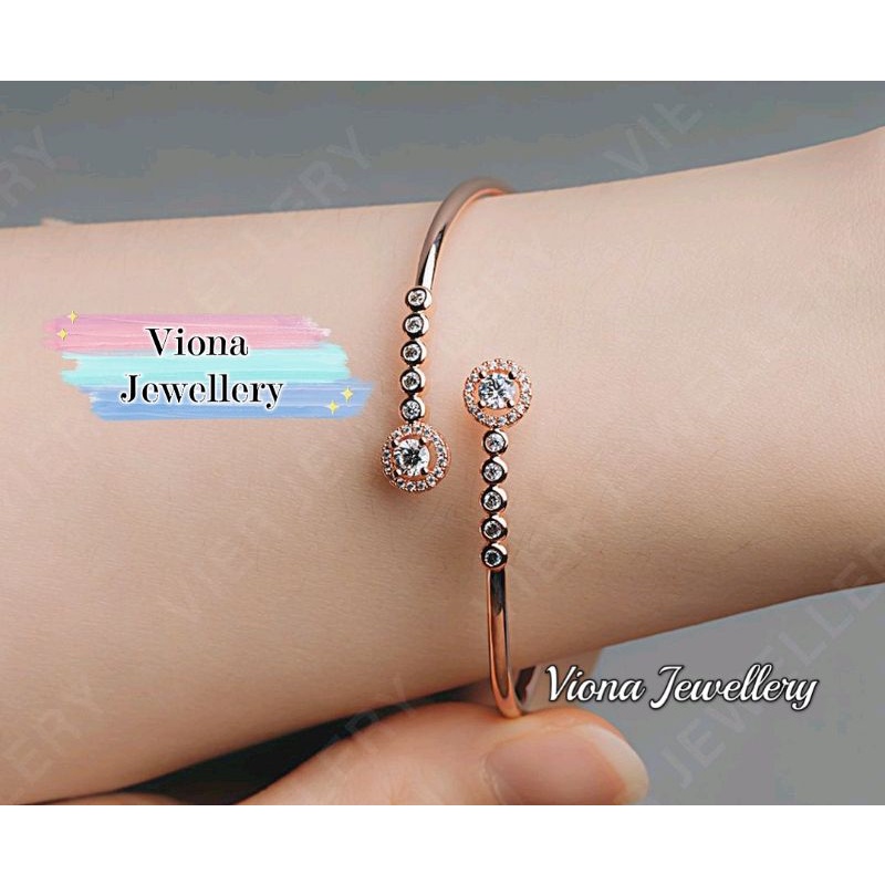 Gelang Bangle (Vier) Replika Berlian Lapis Emas (Diamond)