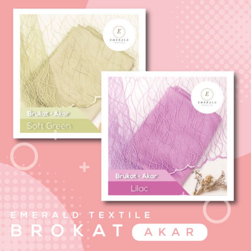 SETENGAH METER Kain Brokat Tile Prancis / kain Kebaya Brokat Motif Akar ( HARGA PER 50cm KAIN )