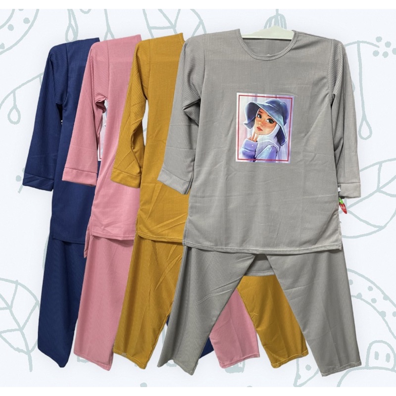 SETELAN ANAK VIRAL|ANAK TANGGUNG ABG size M L XL (7th-12th) BAHAN KNIT REAL PICT