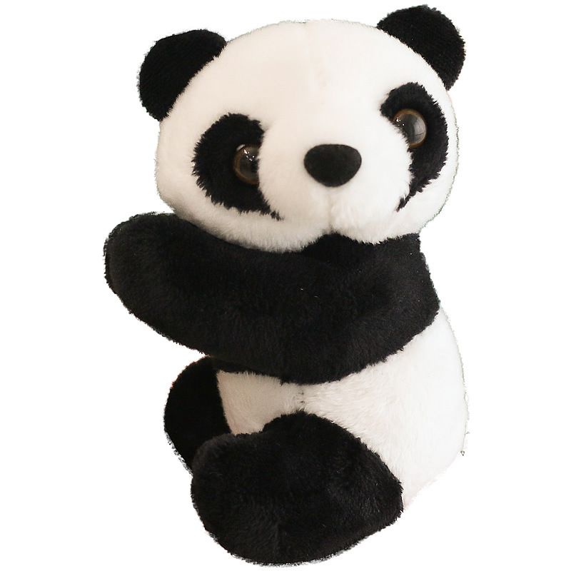 Boneka Plush Panda Clip Black White Hugging Panda Curtain Clip Bookmark Notes Small Stuffed Animal Doll Souvenir Toys