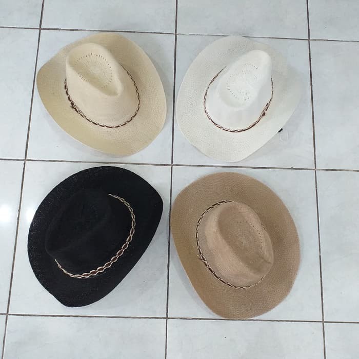 Topi Cowboy Koboy Amerika Jaring Anyam Anak Remaja Dewasa/Topi Zorro