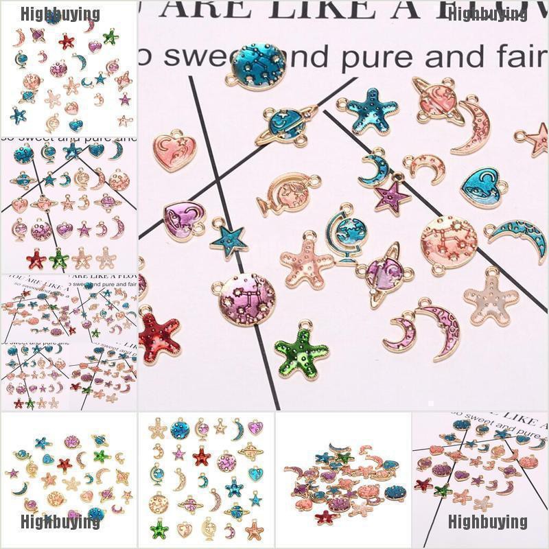 Hbid Glory 26Pcs / Set Liontin Bentuk Planet / Bintang Bahan Alloy Untuk DIY Perhiasan / Craft