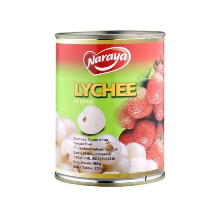 

Naraya Lychee Syrup Kaleng 565 - Minuman Kaleng