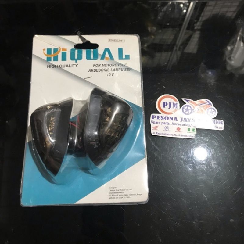 Sen LED tempel oval HIQUAL  r15 v3/cbr150r/gsx150/r25/r15 v2/ninja150rr/ninja250 karbu