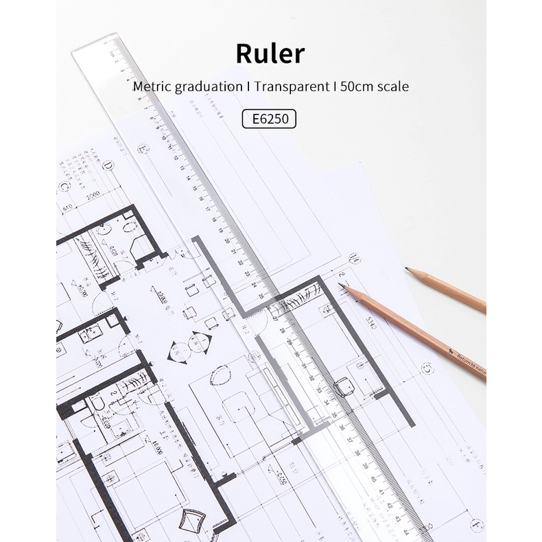 

Deli Penggaris Panjang 50cm Transparant - E6250