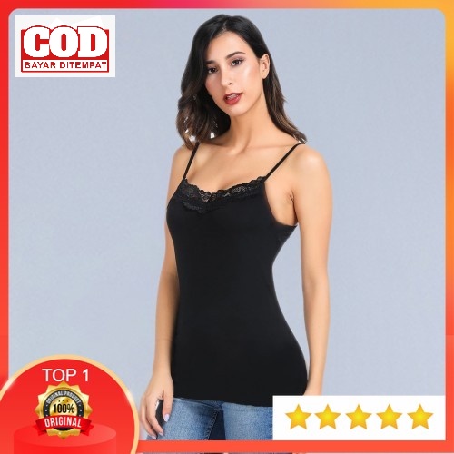 Tanktop Tank Top Wanita Daleman Tengtop Tangtop Wanita Dewasa Polos Tali Kecil Renda Jumbo Premium B