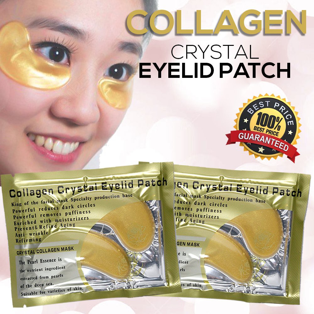 [ISI 10 PCS] Collagen Crystal Eye Mask - Gold Eye Masker Mata - 10pcs