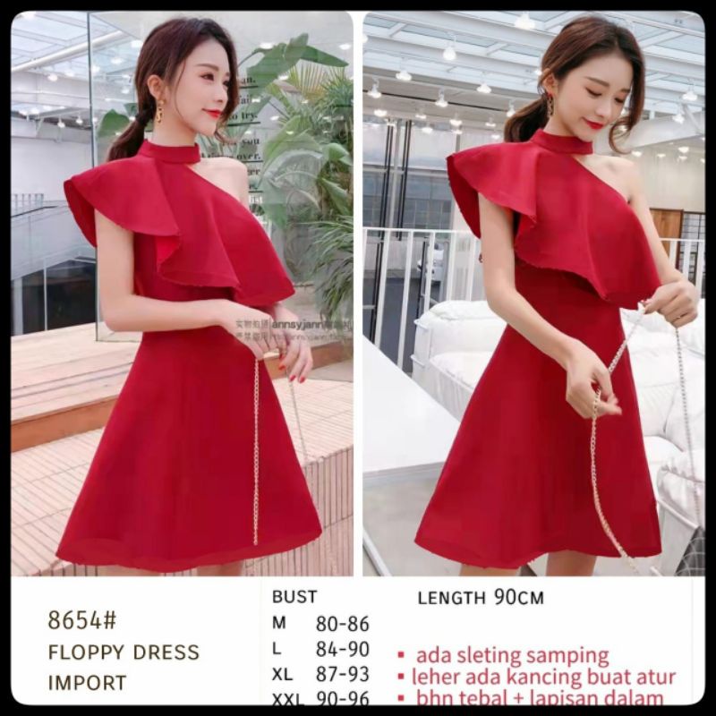 Drees Impor Floppy 8654 | Dress Simple Casual Kekinian | Mini Dresss Black | Dres Press Body Pesta | Terusan Wanita Sexy Korea |Baju Ketat Kondangan Korean Style