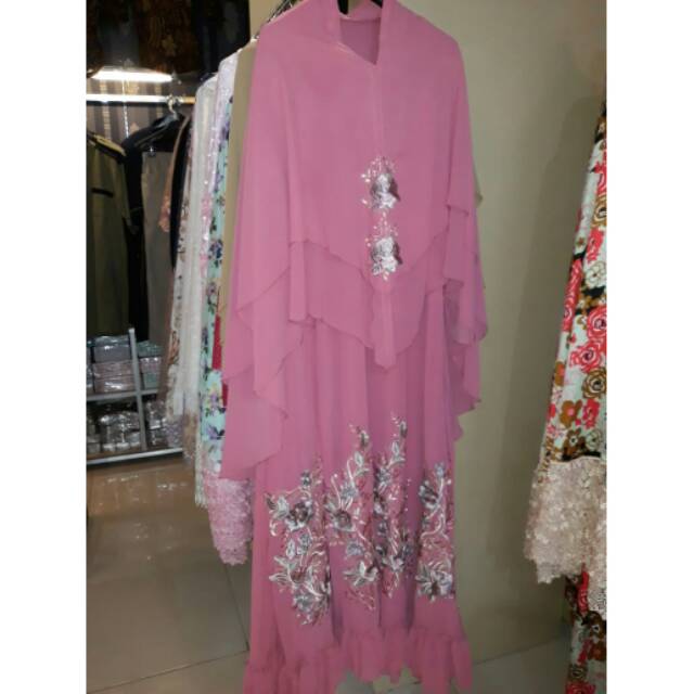 DRESS KEKINIAN GAMIS BROKAT