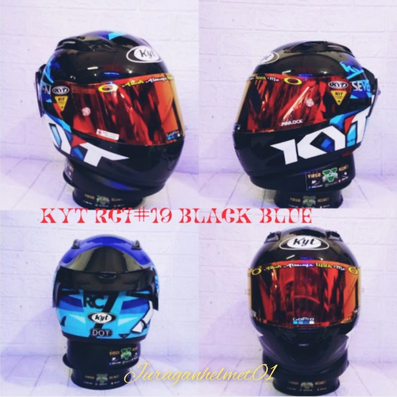 helm full face KYT rc seven seri 19 paket ganteng