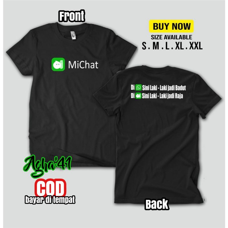 Kaos MICHAT CUSTOM KATA-KATA