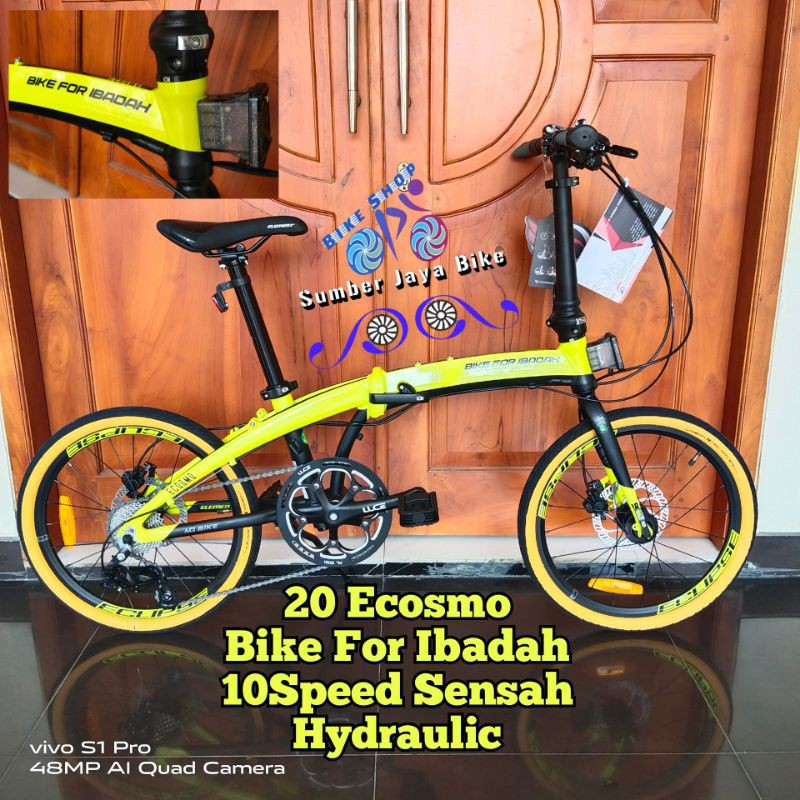 Sepeda Lipat 20 Inch Element Ecosmo 10sp Bike For Ibadah Hydraulic