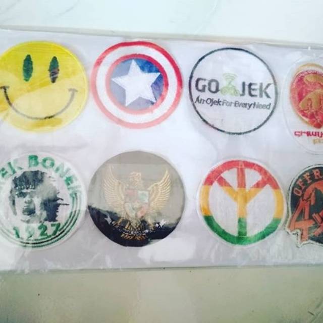 Berbagai emblem patch bordir ready stok