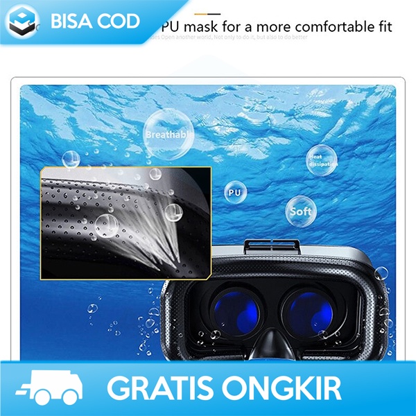 VR BOX VIRTUAL REALITY 3D DILENGKAPI HEADPHONE TAFFWARE J20 6 INCH ORI