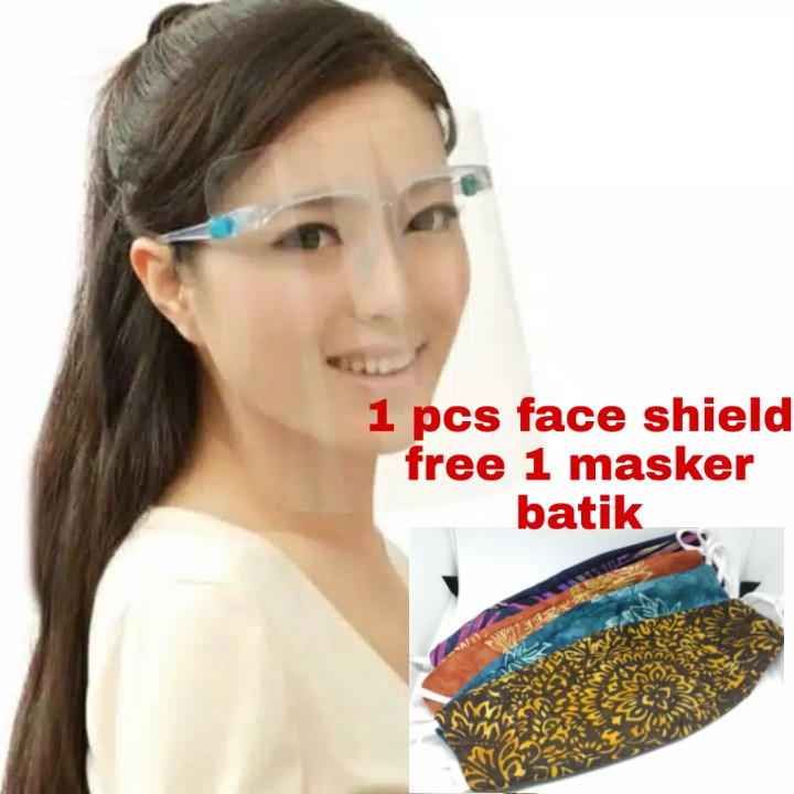 Face Shield Kacamata anti Fog / Face Shield Nagita / extra masker batik