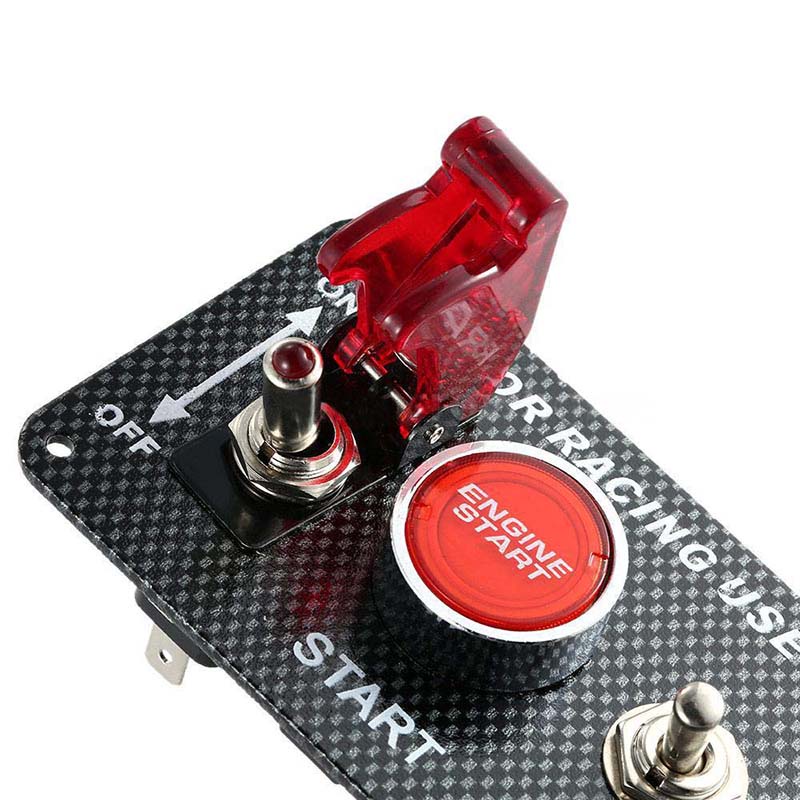 Saklar Push Button Start Mesin 12V Dengan 3 Toggle Racing Panel