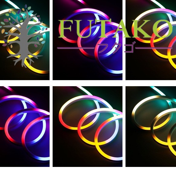 FUTAKO RGB Lampu LED Neon Flex RGB 220 V / 5 Meter Flexible Sign LED Strip Selang Full Warna