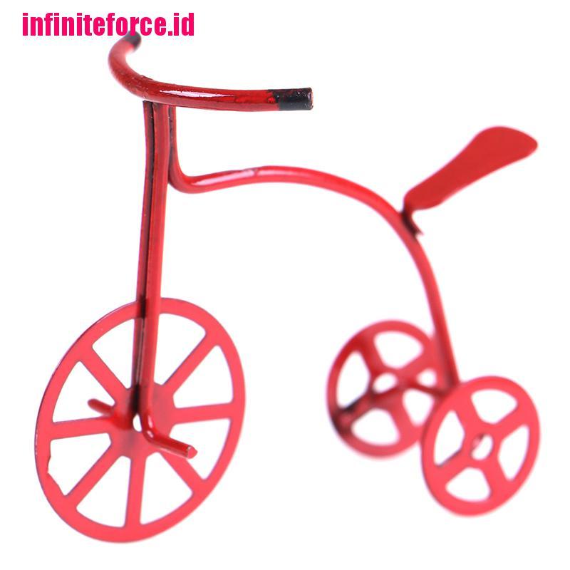 1:12 Cute Dollhouse Miniature Red Bicycle Decorations Toys